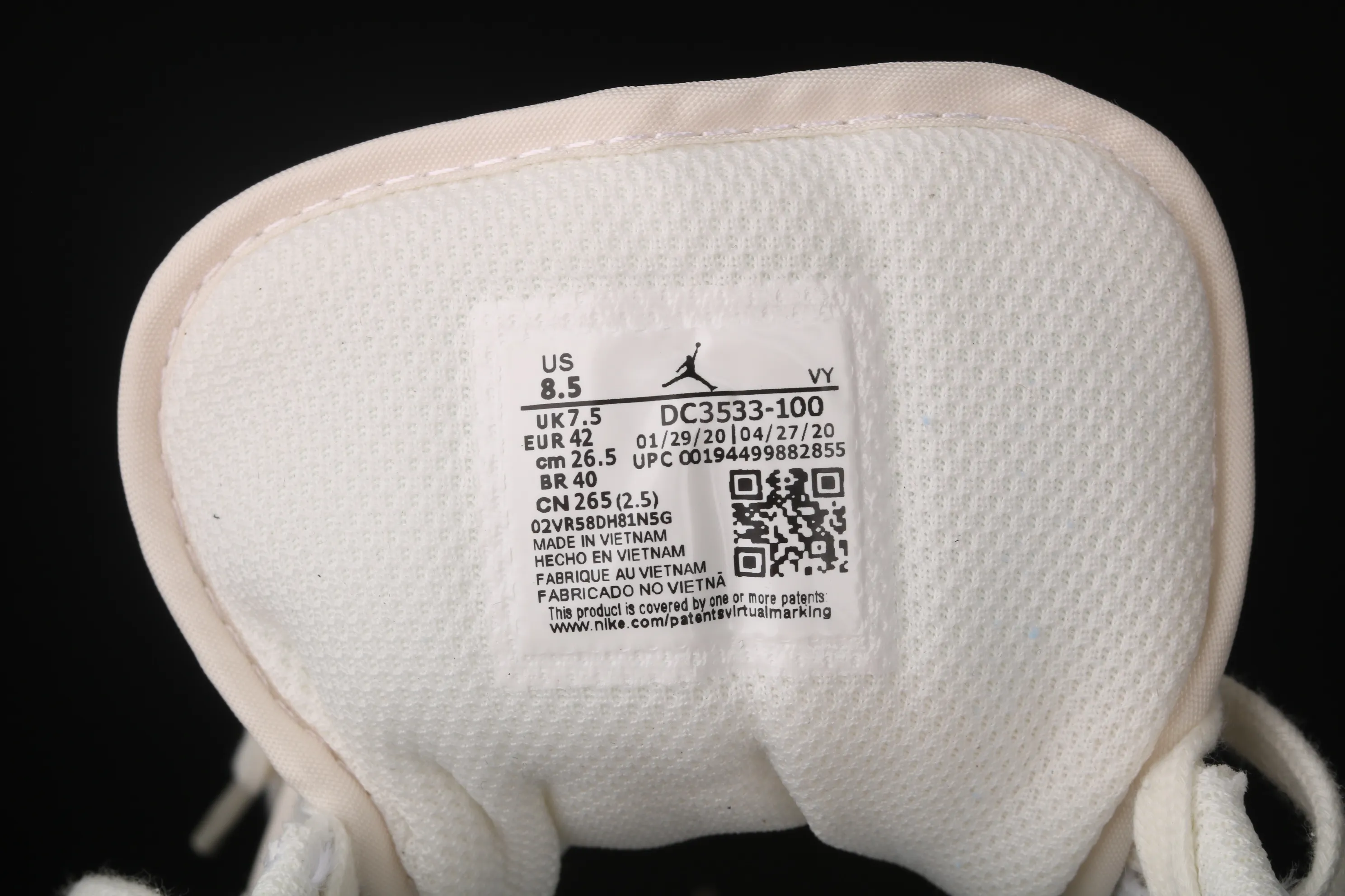 All categories Air Jordan Jordan series basketball shoes Air Jordan 1 Low Air Jordan AJ1 Low AJ1 Joe 1 low white and black canvas splicing DC3533-100